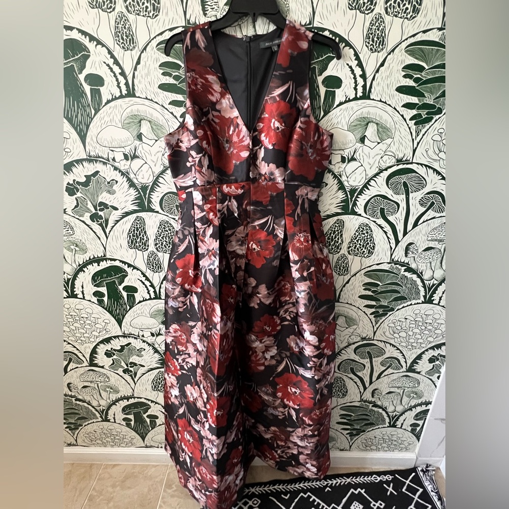 Julia Jordan Black and Red Floral Maxi Dress